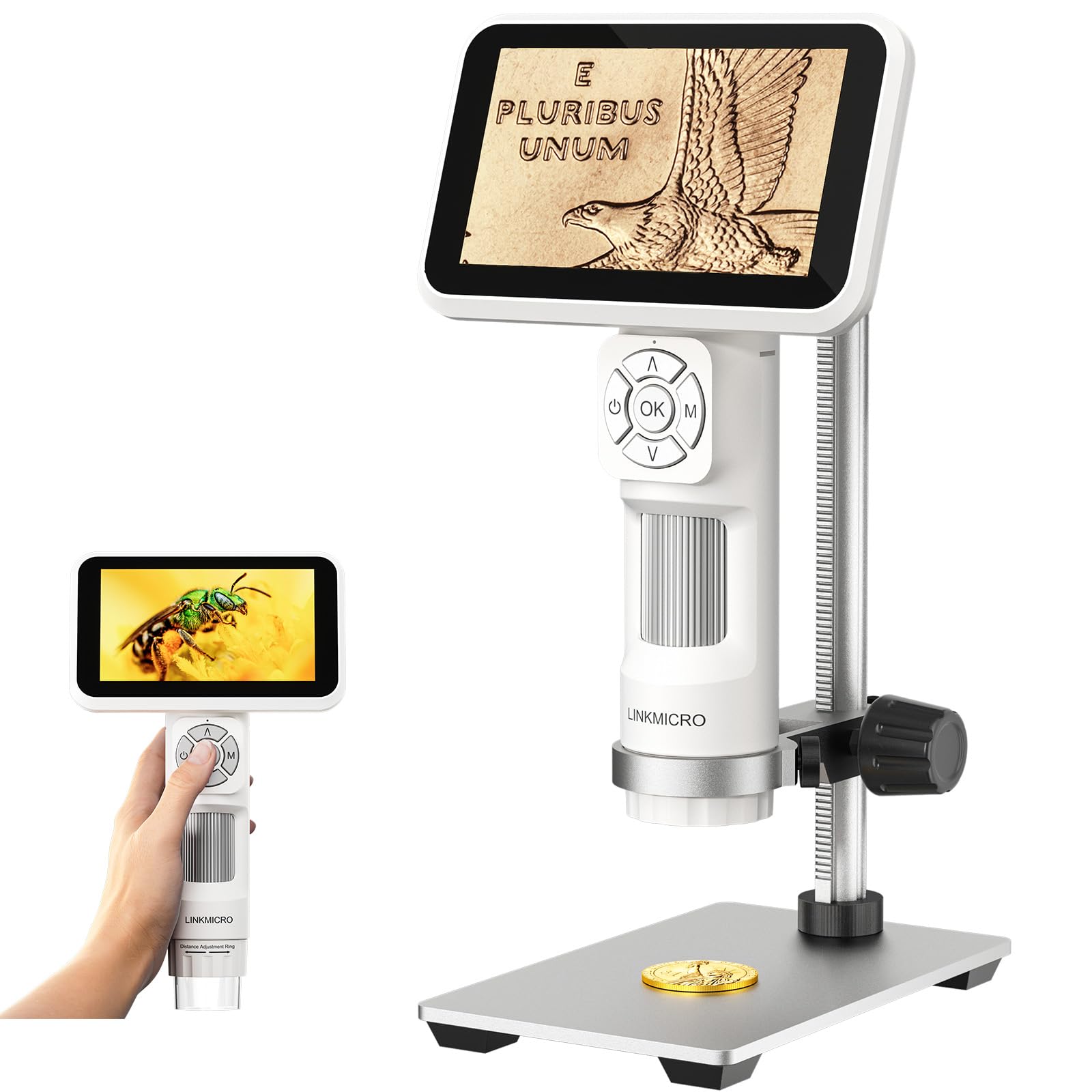 LINKMICRO デジタル顕微鏡 5インチ LCD Amazon.com : LM115 Coin Digital Microscope with 5'' IPS Screen
